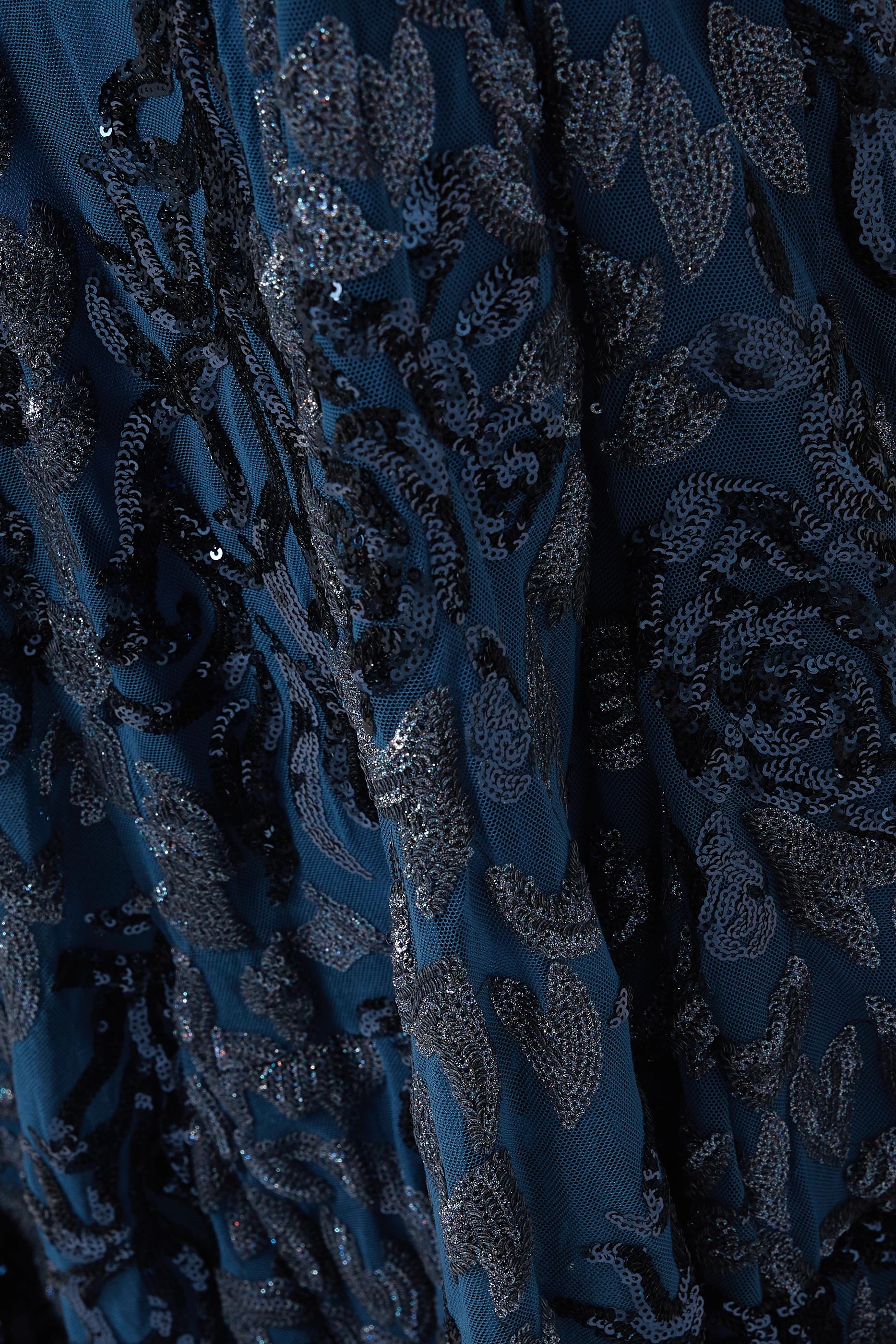 Jovani Sequin Embellished One Shoulder Gown — Blue